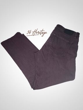 34 HERITAGE Burgundy Straight Leg Jeans - 33